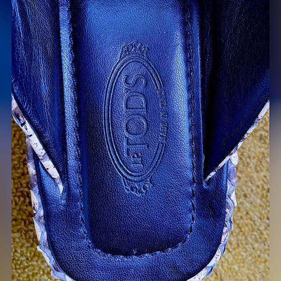 TOD’S Snakeskin Slides brown black sole SZ 9.5 - Picture 5 of 7